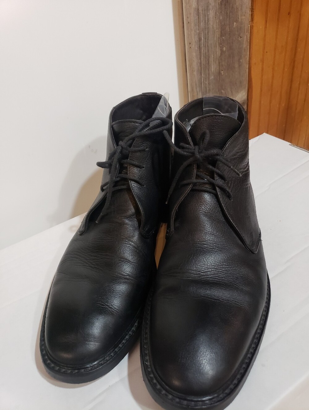 Banana Republic Made In Italy Leather Lace Up Chukka Boots Black Size 11 D
